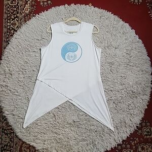 Brisas Asymmetrical Hem Tank Top Tunic Longline Yoga Boho Size Large L